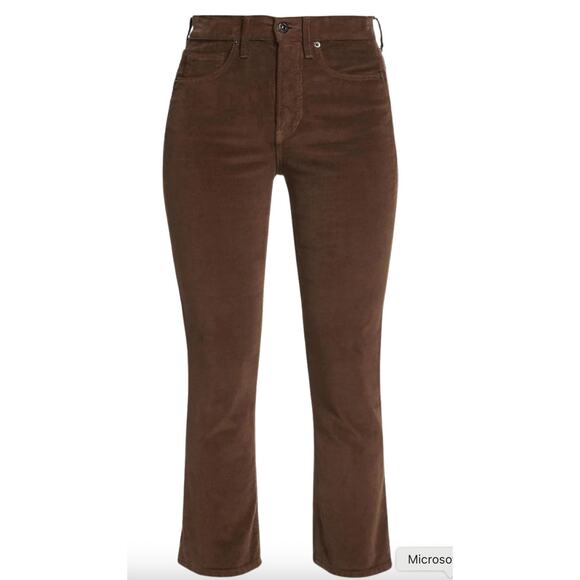 Veronica Beard Carly Kick Flare High Rise Chocolate Brown Corduroy Jean 32 - Picture 1 of 9